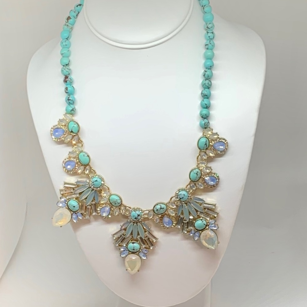 BaubleBar Turquoise Beaded Bejeweled Necklace